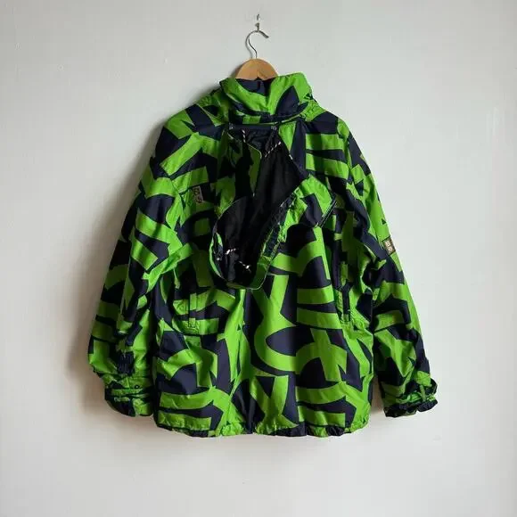 Vintage Y2K BONFIRE SNOWBOARDING Blur Winter Ski Jacket - Mens - Picture 2 of 10